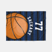 Glossy BasketBall Thleing Blue Fleece Deken (Voorkant (Horizontaal))
