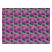 Glossy Black Roses On A Hot Pink Background Tafelkleed (Voorkant (Horizontaal))