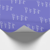 Glossy Blue Birthday Wrapping Paper Cadeaupapier (Hoek)