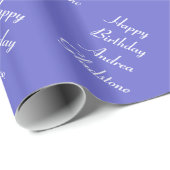 Glossy Blue Birthday Wrapping Paper Cadeaupapier (Rol Hoek)