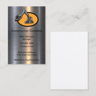 Glossy Classy Construction Business Cards Visitekaartje