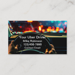 Glossy Cool Uber Car Service Driver Visitekaartjes