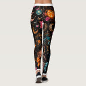Glossy Coquette Witch Halloween Pattern Leggings (Achterkant)