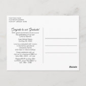 Glossy Dark Blue Green Afstuderen kondiging Briefkaart (Achterkant)