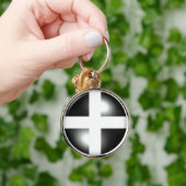 Glossy Dome Cornish Flag Sleutelhanger (Hand)