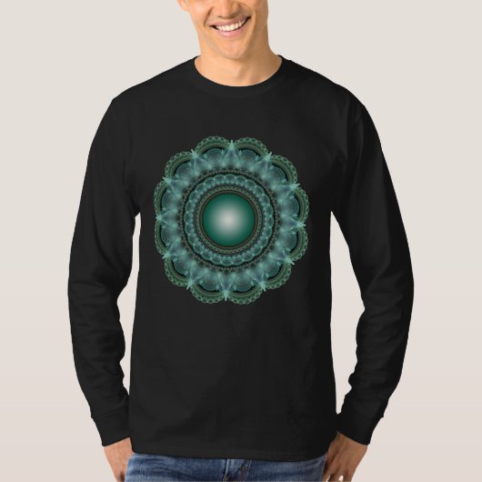 Glossy fractal mandala t-shirt (Voorkant)