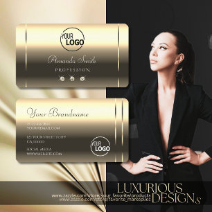 Glossy Gold Effects Mousserende diamanten met Logo Visitekaartje
