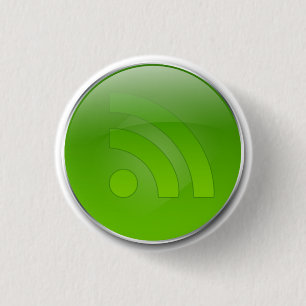 Glossy Green RSS-Button Ronde Button 3,2 Cm