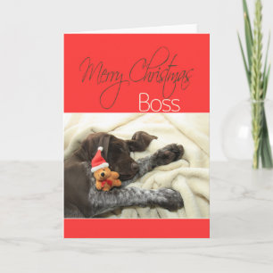 Glossy Grizzly Boss Merry Kerstmis Feestdagen Kaart