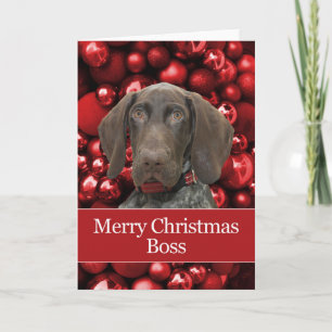 Glossy Grizzly Boss Merry Kerstmis Feestdagen Kaart