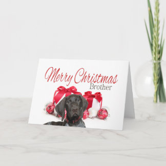Glossy Grizzly Brother Merry Kerstmis Feestdagen Kaart