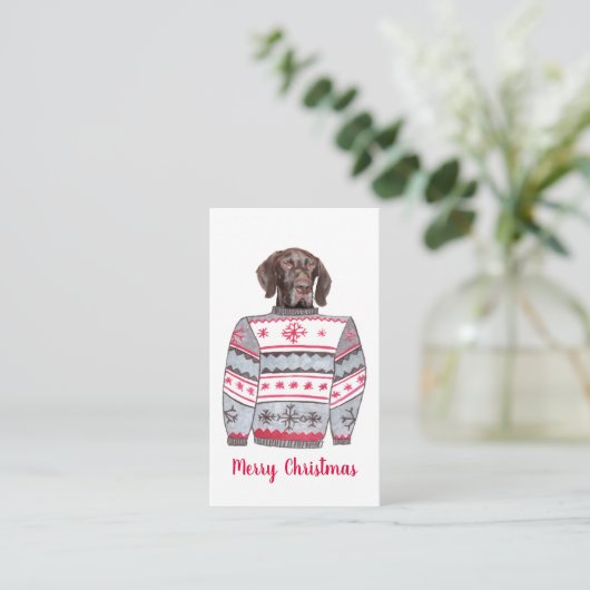 Glossy Grizzly Ugly KerstSweater Informatiekaartje (Staand voorkant)