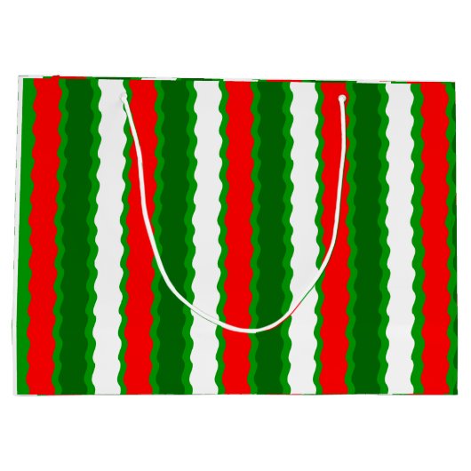 Glossy Grote Kerstcadeau Tas Rood Groen Wit Groot Cadeauzakje (Achterkant)