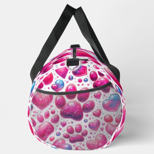 Glossy Heart Bubble Pattern Travel Plunjezak (Rechts)
