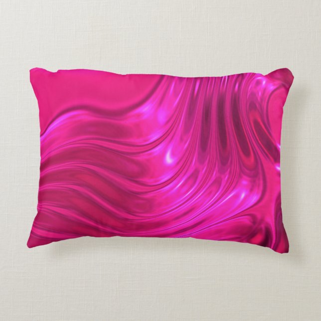 Glossy Hollywood Cerise Superroze Accent Kussen (Achterkant)