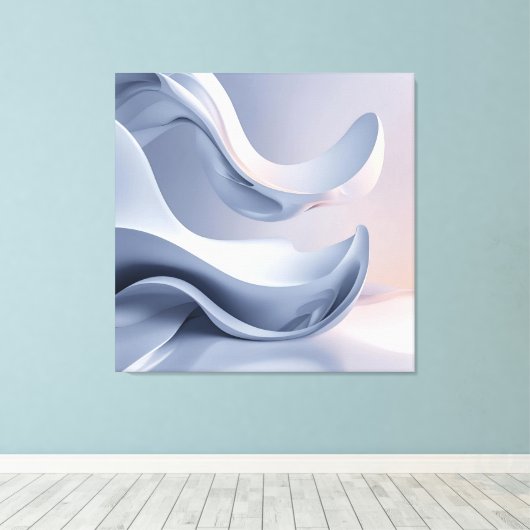 Glossy Pastel Flow – Abstracte digitale kunst voor Canvas Afdruk (Insitu (Houten vloer))