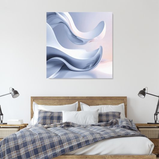 Glossy Pastel Flow – Abstracte digitale kunst voor Canvas Afdruk (Insitu (Slaapkamer))