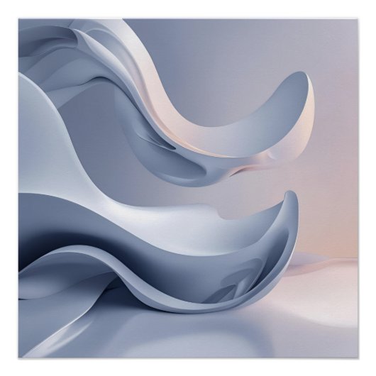 Glossy Pastel Flow – Abstracte digitale kunst voor Perfect Poster (Voorkant)