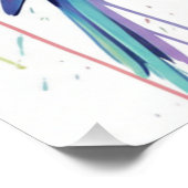 Glossy Poster of three pastel coloured birds (Coin)