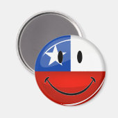 Glossy Ronde glimlach Chileense vlag Magneet (Voorkant / Achterkant)