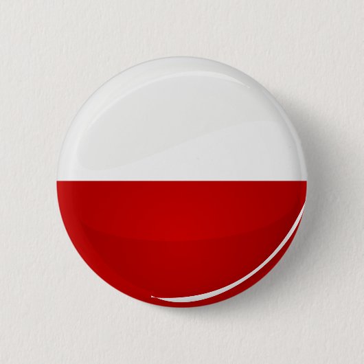Glossy Ronde Poolse vlag Button 5,7 Cm (Voorkant)
