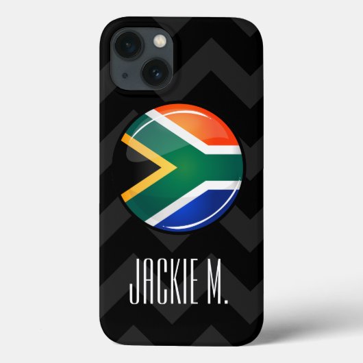 Glossy Ronde Zuid-Afrikaanse vlag Case-Mate iPhone Case (Achterkant)