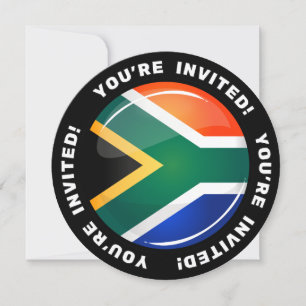 Glossy Ronde Zuid-Afrikaanse vlag Kaart