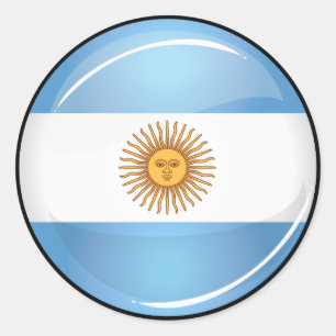 Glossy Round Argentina Vlag Ronde Sticker