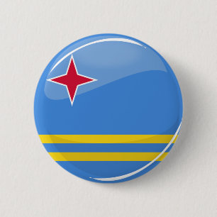 Glossy Round Aruba-vlag Ronde Button 5,7 Cm