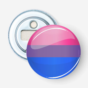 Glossy Round Bisexuality Flag Button Flesopener