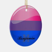 Glossy Round Bisexuality Flag Keramisch Ornament (Rechts)