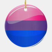 Glossy Round Bisexuality Flag Keramisch Ornament (Achterkant)