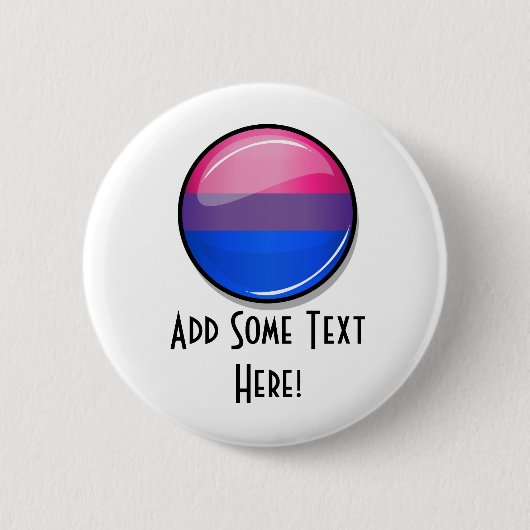 Glossy Round Bisexuality Flag Ronde Button 5,7 Cm (Voorkant)