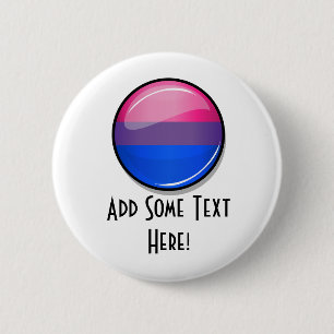 Glossy Round Bisexuality Flag Ronde Button 5,7 Cm