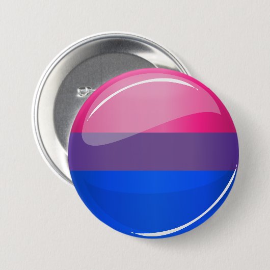 Glossy Round Bisexuality Flag Ronde Button 7,6 Cm (Voorkant /achterkant)