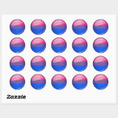 Glossy Round Bisexuality Flag Ronde Sticker (Vel)