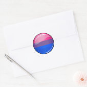 Glossy Round Bisexuality Flag Ronde Sticker (Envelop)