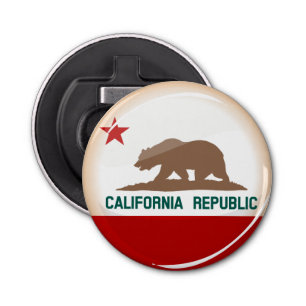 Glossy Round Flag in Californië Button Flesopener