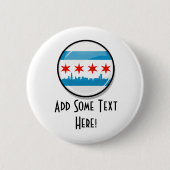 Glossy Round Flag in Chicago Ronde Button 5,7 Cm (Voorkant)