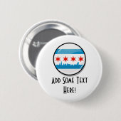 Glossy Round Flag in Chicago Ronde Button 5,7 Cm (Voorkant /achterkant)