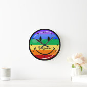 Glossy Round Gay Pride Flag Ronde Klok (Huis)