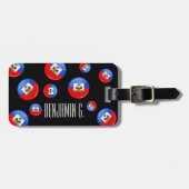 Glossy Round Haitian Flag Bagagelabel (Voorkant horizontaal)