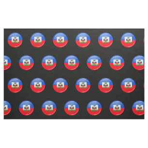 Glossy Round Haitian Flag Stof