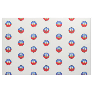 Glossy Round Haitian Flag Stof