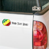 Glossy Round Happy Rasta-vlag Bumpersticker (Op Truck)