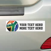 Glossy Round Happy Zuid-Afrikaanse vlag Bumpersticker (Op auto)