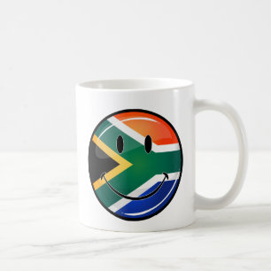 Glossy Round Happy Zuid-Afrikaanse vlag Koffiemok