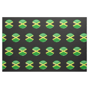 Glossy Round Jamaican Flag Stof