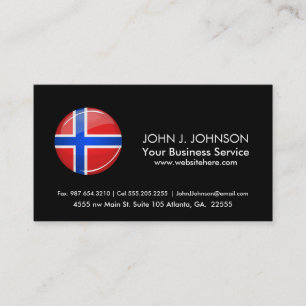 Glossy Round Norway vlag Visitekaartje