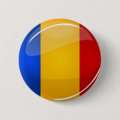 Glossy Round Roemeense vlag Ronde Button 5,7 Cm (Voorkant)